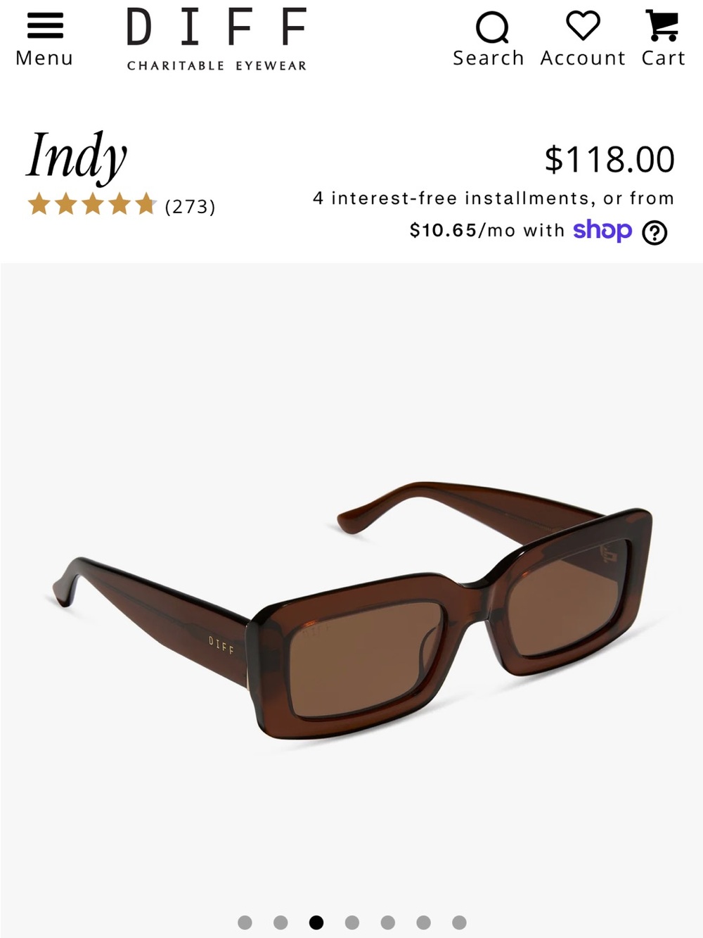 Diff Eyeweat Indy Rectangular Maroon Sunglasses